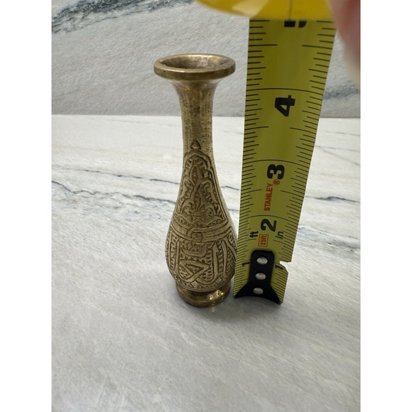 Vintage Cutie Brass Bud Vase Flower Stems Collectible‎ Home Decor 4.5 - Picture 4 of 4